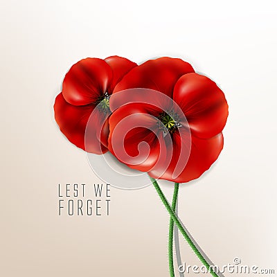 Remembrance day - 11 november - lest we forget Vector Illustration