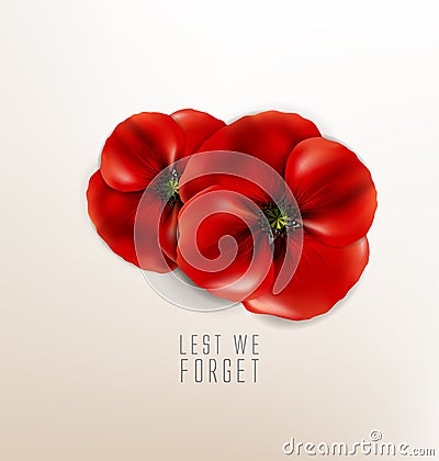 Remembrance day - 11 november - lest we forget Vector Illustration