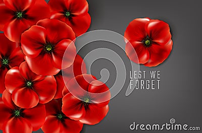 Remembrance day - 11 november - lest we forget Vector Illustration