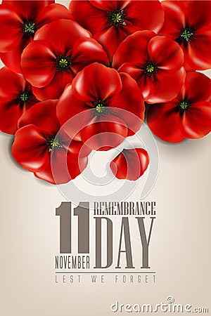 Remembrance day - 11 november - lest we forget Vector Illustration