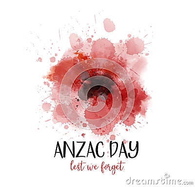 Anzac Day. Lest we forget Vector Illustration