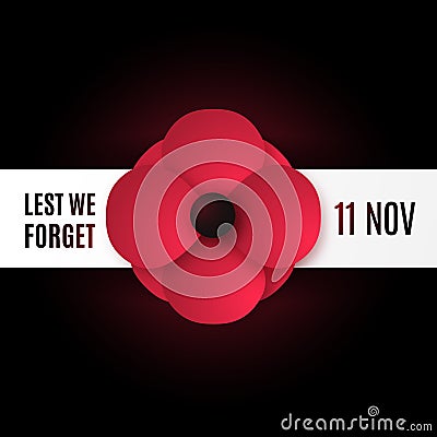 Remembrance Day vector banner. Vector Illustration