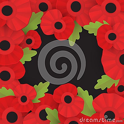 The remembrance poppy - poppy appeal. Vector Illustration