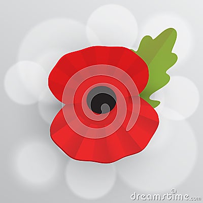 The remembrance poppy - poppy appeal. Vector Illustration