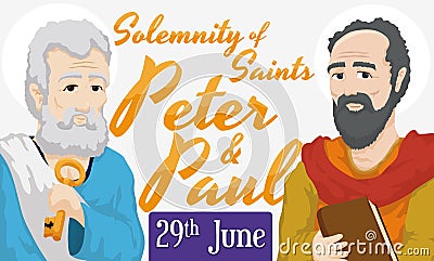 Reminder Date for Solemnity of Saints Peter and Paul, Vector Illustration Vector Illustration