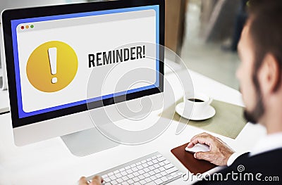 Reminder Notification Alert Exclamation Point Concept Stock Photo