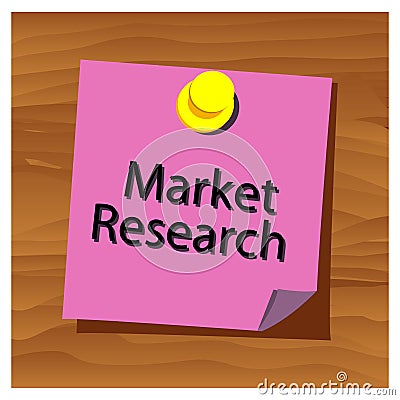 Reminder paper word market research vector. Vector Illustration. Vector Illustration