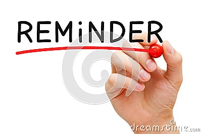 Reminder Red Marker Stock Photo