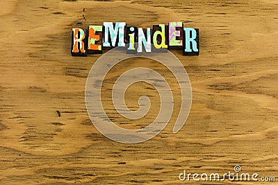 Reminder remember memory retention Stock Photo