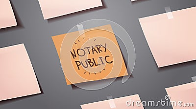 reminder schedule board notary public written on sticky note paper signing and legalization documents concept Vector Illustration