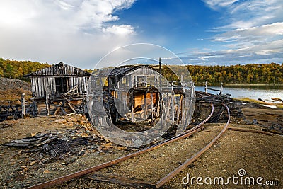 Reminings of old mine Christianus Sextus, Norway Stock Photo