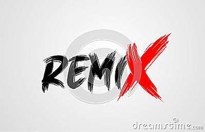 remix grunge brush stroke word text for typography icon logo design Vector Illustration