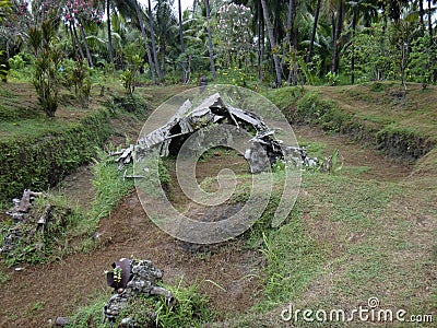 Remnants of a Japanese WWII plane in Matupit, Rabaul, Papua New Stock Photo