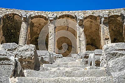 Ruins of Aspendos theatre Stock Photo