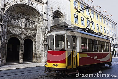 Remodelado tram in Lisbon in Portugal Stock Photo