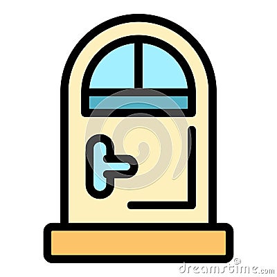 Remodeling home door icon vector flat Stock Photo