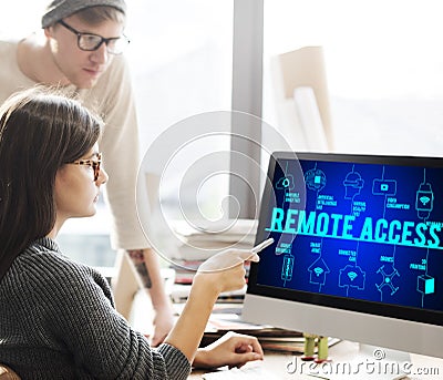 Remote Access Connected Drones Technology Concept Stock Photo