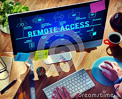 Remote Access Connected Drones Technology Concept Stock Photo