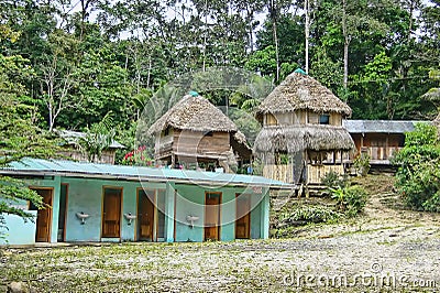 Remote Amazon Jungle Lodging Stock Photo