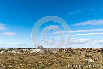 Remote ancient remains in a great plain grassland Stock Photo