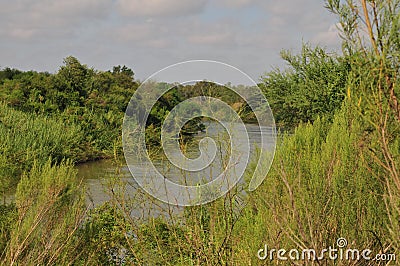 Rio grande river in Lower Rio Grande Valley,Texas Stock Photo