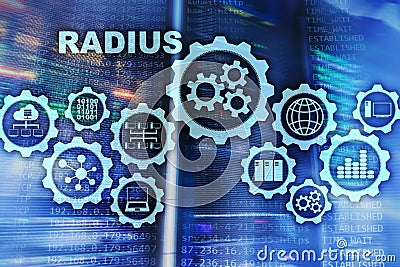 Remote Authentication in Dial In User Service. Telecommunications Networks Concept Stock Photo