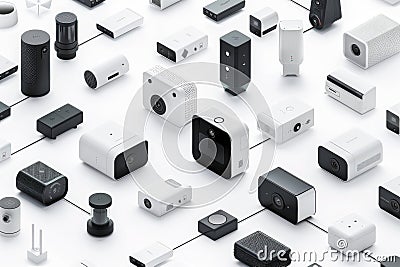 Remote command benefits from protective recorder setups, aligning with alarm systems and DVR management to secure broad network sa Cartoon Illustration