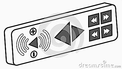 Remote control, media control and electronic device design vector design Generative AI Vector Illustration