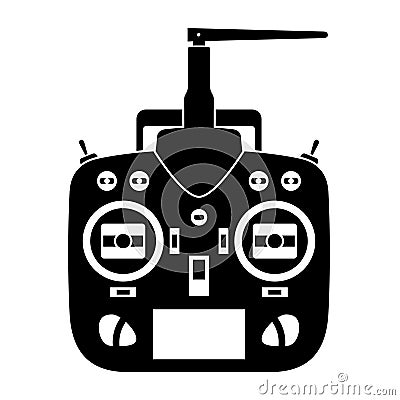 Remote control rc transmitter black icon Vector Illustration