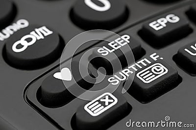 Remote control television the favorite programs. Stock Photo