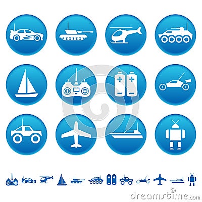 Remote control toys icons Vector Illustration