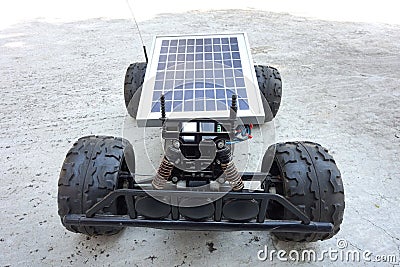 Remote control vehicles, prototypes of solar energy Editorial Stock Photo