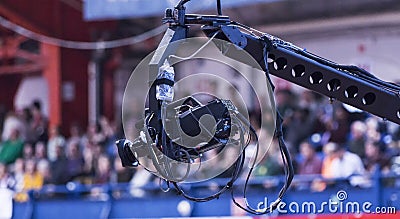 Remote controlled tv camera at indoor event Stock Photo