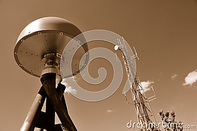 Remote GPS Antenna and Tower Stock Photo