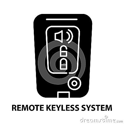 remote keyless system icon, black vector sign with editable strokes, concept illustration Cartoon Illustration