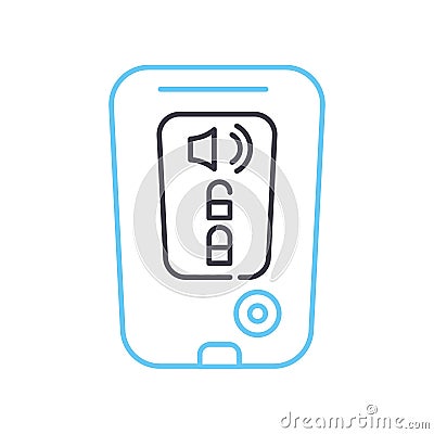 remote keyless system line icon, outline symbol, vector illustration, concept sign Vector Illustration