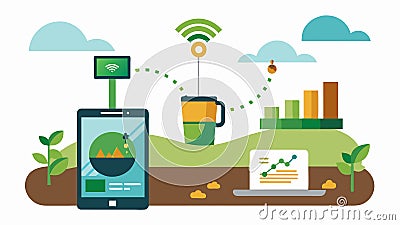 With remote monitoring capabilities AI soil analysis systems allow farmers to track their soils status from anywhere Vector Illustration