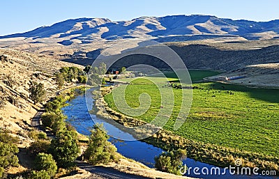 Remote ranch, Powder River, Oregon Stock Photo