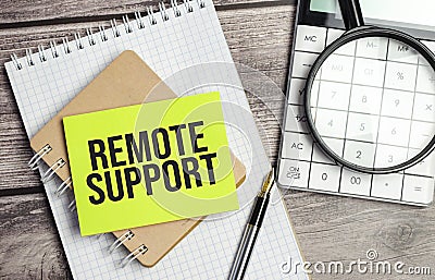 Remote Support - action of providing technical support once a remote access connection is established Stock Photo