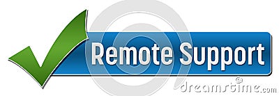 Remote Support Green Tick Mark Stock Photo
