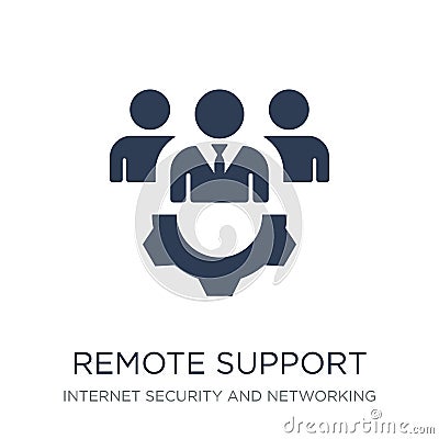 remote support icon. Trendy flat vector remote support icon on w Vector Illustration