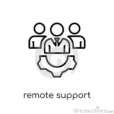 remote support icon. Trendy modern flat linear vector remote sup Vector Illustration