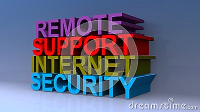Remote support internet security on blue Stock Photo