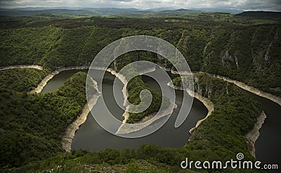 Remote Uvac river in Serbia Stock Photo