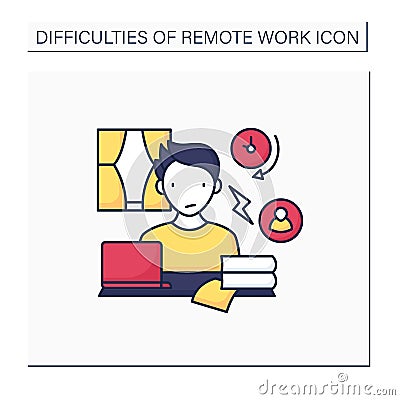 Remote work color icon Vector Illustration