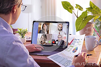 Remote Work - Video Conference Concept Stock Photo