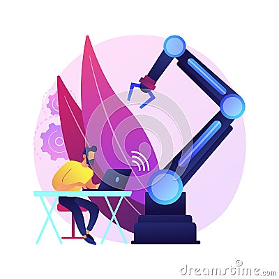 Remotely operated robots abstract concept vector illustration. Vector Illustration