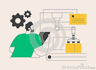 Remotely operated robots abstract concept vector illustration. Vector Illustration