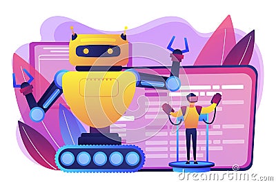 Remotely operated robots concept vector illustration. Vector Illustration