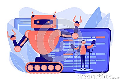 Remotely operated robots concept vector illustration. Vector Illustration